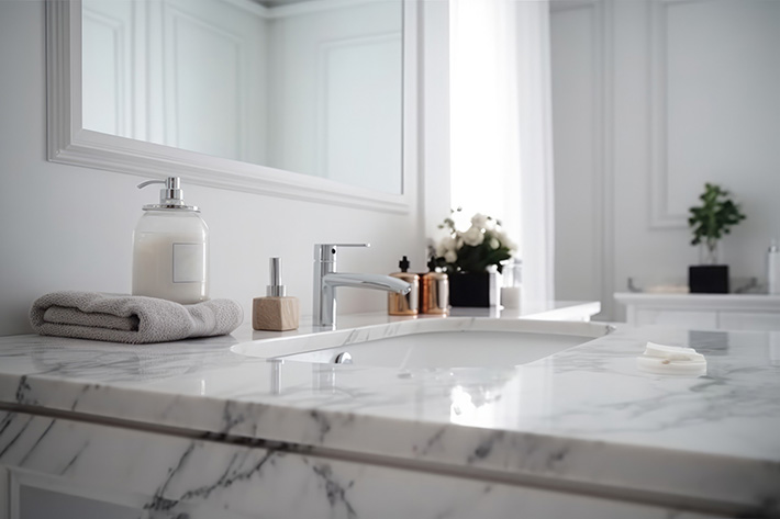 Quartz vs. Marble for Your Bathroom Vanity