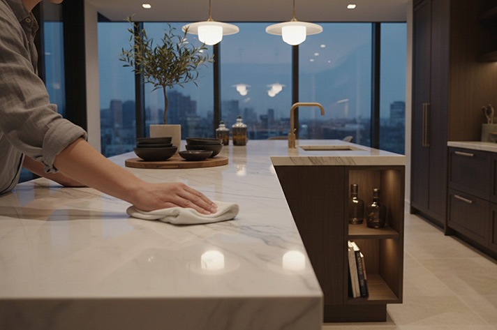 easy-quartz-countertop-care-Oak-Creek-WI-countertop-store-and-installation